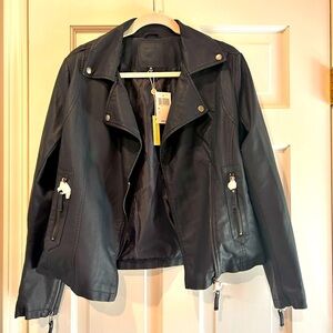 Dark Navy Faux Leather woman’s jacket